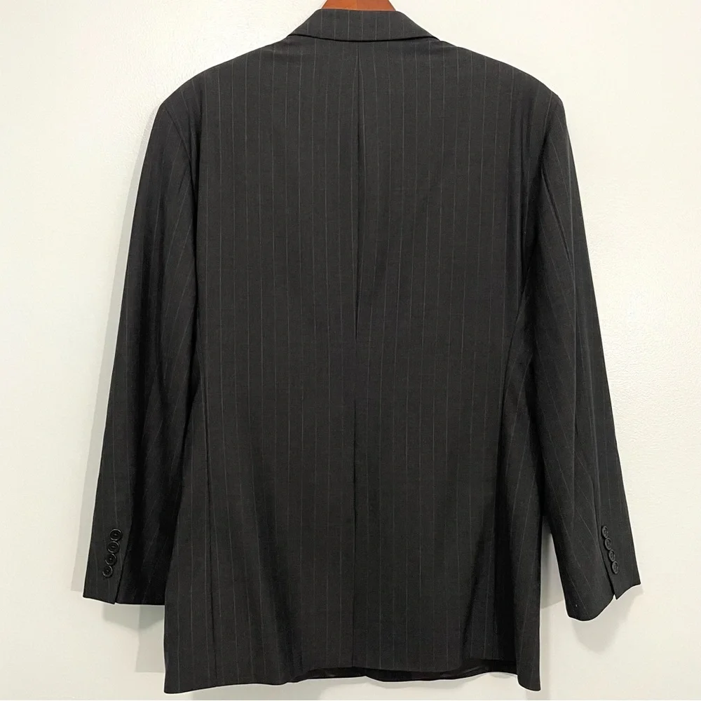 Brooks Brothers 346 Gray Pinstripe Stretch Wool Blazer  Size 46R